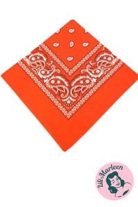 Bandana - orange med klassisk mønster